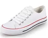 2021 Fashion Low Top Sneakers Canvas Skor Kvinnor Casual White Flat Kvinna Korg Lace Up Solid Trainers Chaussure St22 Y0907