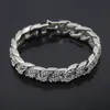 Mens Iced Out Chaîne En Or Bracelets Argent Miami Cubain Lien Chaînes Bracelet Mode Hip Hop Bijoux