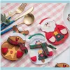 Natal festivo festivo suprimentos gardenchristmas decorações 3 pcs cutlery faca garfo conjunto de bolsos mesa decoração ornament ano presente