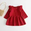 Autumn Baby Girls Long Sleeve Sweater Dress Kid Tutu Party Toddler Clothes Q0716