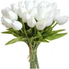 Moda tulipany pu lateks Tulip sztuczne kwiaty na wesele ślubne festiwalu domowe ozdoby dekoracyjne