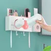 Portaspazzolino a parete Distributore automatico di dentifricio Spremiagrumi per bagno Accessori per rack di stoccaggio domestico 210423