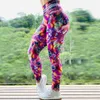 Moda Baskı Tayt Kadın Ince Spor Yüksek Bel Elastik Egzersiz Spor Koşu Pantolon Ganimet Push Up Legging 211204
