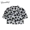 Yitimuceng Blouse à imprimé floral Femmes Vintage Bouton Up Chemises Plus Taille Lâche Notched Blanc Abricot Summer Fashion Tops 210601