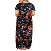 Big 9XL 2020 Fat Mm Woman Print Elegant Short Sleeve Long Dresses Plus Size Women Clothing 9xl Party Dress Vestidos X052122