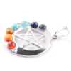 WOJIAER pendentif pentagramme naturel gemme de guérison Reiki 7 Chakra figure de méditation Choko perles breloque bijoux pour filles N3634