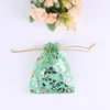 Wholesale 500pcs Patterns Luxury Organza Jewelry Bags Christmas Wedding Voile Gift Bag Drawstring Packaging Pouch 7*9cm