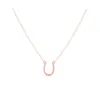 Collane con ciondolo 2021 Lettera iniziale alla moda per le donne Ferri di cavallo Catena in oro rosa con clavicola Elegante regalo di gioielli per anniversario