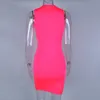 Mode neno rosa vår sommar sexig mantel mini klänningar ärmlös bodycon o nacke pullover vestidos club party kvinnokläder 210517