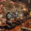 Spersonalizowany Dostosowywanie Retro Motocykl Cegła Tapety Restauracja Cafe Creative Decor 3D Embossed Mural Papel de Parede 3 D 210722