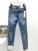 jeans da uomo moderni di design Carattere di moda stile slim strisce per il tempo libero uomo Pantaloni da moto solidi lavati estivi di peso medio regolare312T