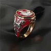 Milangirl Creative Personality King ring Horse Two-tone Knight Rings for Men Hip Hop Punk Style Fashion