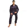 Mens Silk Satin Pyjama Set Pyjama Set PJS Nachtkleding Loungewear S, M, L, XL, 2XL, 3XL, 4XL Plus Size__FITS All Season 210812