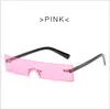 Whole Rectangle Sunglasses Women 2021 Brand Designer Red Pink Clear Small One Piece Sun Glasses Punk Shade UV400 Bulk8377493