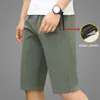 Ymwmhu Summer Thin Shorts Mężczyzn Styl swobodny styk Pants Pantness Man Man Solid Shorts Zapip Kieszonkowy odzież 210322