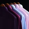Bambusowa włókno różowa koszula Męskie marki Casual Slim Fit Elastyczne Męskie Koszule Koszulki Klasyczny Z Długim Rękawem Solid Business Mens Button Koszula 210524