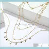 Jewelrylayers Gold Renkli Suçlu Kolye Kadınlar Yıldızlar Siyah Boncuk Kolye Zincir Kolye Kolyeleri Alt Seragats Veet Chokers Moda Mücevher Drop Del