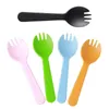 Candy Color Disposable Plastic Fork Halloween Tableware Flatware Birthday BBQ Party Food Cake Fruit Forks Supplies