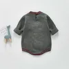 Maglione ricamato lavorato a maglia autunnale per bambina, pagliaccetto in cotone a maniche lunghe, vestiti per bambina 210702