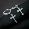 Stylish Arrow Cross-shape Drop for Women/Men Dazzling Crystal Zirconia Hiphop Party Female/Male Fashion Earrings