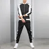 Herrspårar Men Tracksuit Two Piece Set 2021 Brand Set Sportswear Spring Autumn Jacket+Pants Casual Sports Suit Clothing Hip Hop
