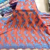 5 metrów / partia wspaniała czerwona afrykański bawełniany tkanina niebieski haft szwajcarski woal sucha koronka do ubierania pl11578