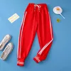 Spring Sport Cargo Pants Plus Size Letter Embroidery Women High Waist Streetwear Cool Girl Harajuku Hip Hop 210915
