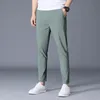 Männer Hosen Knöchel Länge Eis Seide Männer Hosen Schwarz Khaki Korea Dünne Sommer Casual Anzug Chandals Mann Formale 2021 kleidung