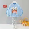 Clothing for Kid Girl Outfit Autumn Clothes Sets Cartoon Pullover Long Sleeve + Tight Stockings Toddler Girls 1 2 3 4 5 Years 211224