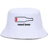 Шляпы с широкими краями нужен пиво хараджуку хип -хоп ведро шляпа мода смешная рыбалка для женщин.