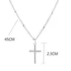 Mode été chaîne en argent croix collier petit or bijoux religieux cadeau pour les femmes en gros