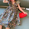 Summer Girl Floral Dress Holiday Fancy Princess Dresses For Girls Flying Sleeve Children'S Clothing Baby Kids Clothes 210625