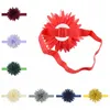 Bandeau élastique en mousseline de soie pour bébé, 10 CM, couleur unie, fleurs, chrysanthème, fait à la main, accessoires pour enfants, cadeaux d'anniversaire