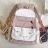 Lolita coelho mochila bonito arco orelhas saco de escola adolescente meninas doces mochilas estudantes crianças harajuku crianças mochila xa885h 210809