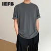 IEFB夏Tシャツメンズ韓国のトレンド純粋な綿の洗濯は肩のティートップスを緩めるゆっくりとしたゆっくりとしたゆるい服9y7661 210524