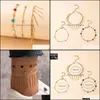 Anklets Jewelry Colorf Star Drip Oil Gold For Women Charms Alloy Metal Tassel Foot Chain Bohemian 3Pcs/Sets Drop Delivery 2021 Rmv3K