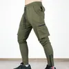 Jesień Męskie Spodnie Hip Harem Joggers Spodnie Nowe Male Spodnie Męskie Solidne Multi Kieszonkowe Spodnie Cargo Skinny Fit Splud