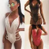 One-Piece Passit Sexiga Kvinnor Bling One Piece Baddräkt Sequins Badkläder Solid Bikinis Kvinna Badning Monokini Push Up Thong Bikini Biquini 202