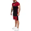 Chándales de hombre Camisa de polos de manga corta informal Tops + shorts Conjunto de jogger de dos piezas Chándal Chándal Ropa deportiva para correr trajes de jogging