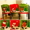 Stuhlabdeckungen Weihnachtsabdeckung Spandex Tischdekor Red Hut Geschenk Tasche für Home Party Dekoration 2021