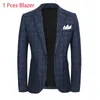Blazer + Vest + Byxor 2020 Ny Mäns Mode Boutique Lattice Business Casual Suit Stage Groom Bröllopsklänning Prestanda Kostym X0909