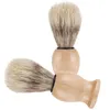 Nylon Solid Beard Brush Wood Color Bristles Shave Tool Men Male Shaving Brushes Shower Room Accessories Travel Gift 5wm