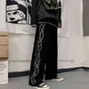 Kosahiki Punk Drukuj luźne kobiety szerokie spodnie nogi Casual Streetwear Japoński spodnie Harajuku Hip-Hop High Waist Pantalon Femme 211124