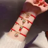 Cadeia de link Homens de desenho animado decoração de shinestone corda manual tigre pingente mulheres pulseiras chinesas pulseira de corda vermelha kent22