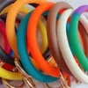 Silicone Bracelet Keychain Bangle Party Keyring Wristband Free Your Hand DIY Keychains Car Key Fashion Women Men Bracelets Bangles Large Circle Keys Holder