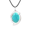 Collier de cristal de guérison de quartz naturel de quartz de rose astrases en forme de coeur en forme de chakra pendentif Reiki pour femmes (chaîne de corde)