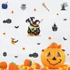 Venster stickers halloween muur cartoon pompoenen spookhuis huis ramen slaapkamer decoratieve zelfklevende diy badkamer sticker