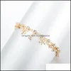Ankletsジュエリーファッションシンプルなアンクレット弓ダイヤモンドチャームアンクルブレスレットフットチェーン合金女性ドロップデリバリー2021 JFPKX