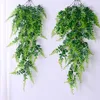 2st Konstgjorda hängande vinstockar Ferns Växter Fake Ivy Leaves Wall Decoration 210925