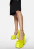 여성의 새로운 패션 샌들, 방수 플랫폼 스퀘어 헤드 실크 슈퍼 하이힐 14cm 단일 신발, 크기 : 34-44, 레드